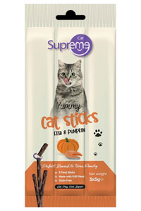 SUPREME - Supreme Cat Ton Balıklı Ve Bal Kabaklı Çubuk 3x5gr SUPREME - Supreme Cat Ton Balıklı Ve Bal Kabaklı Çubuk 3x5gr