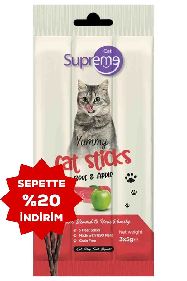 Supreme Cat Sığır Etli Ve Elmalı Ödül Çubuk 3X5gr