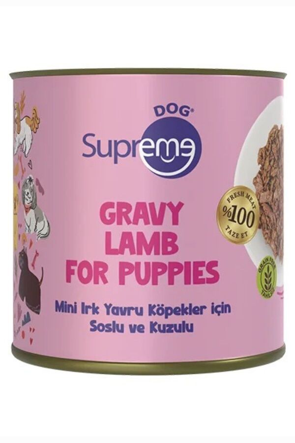 Supreme Dog Soslu ve Kuzulu Küçük Irk Yavru Köpek Konservesi 200gr