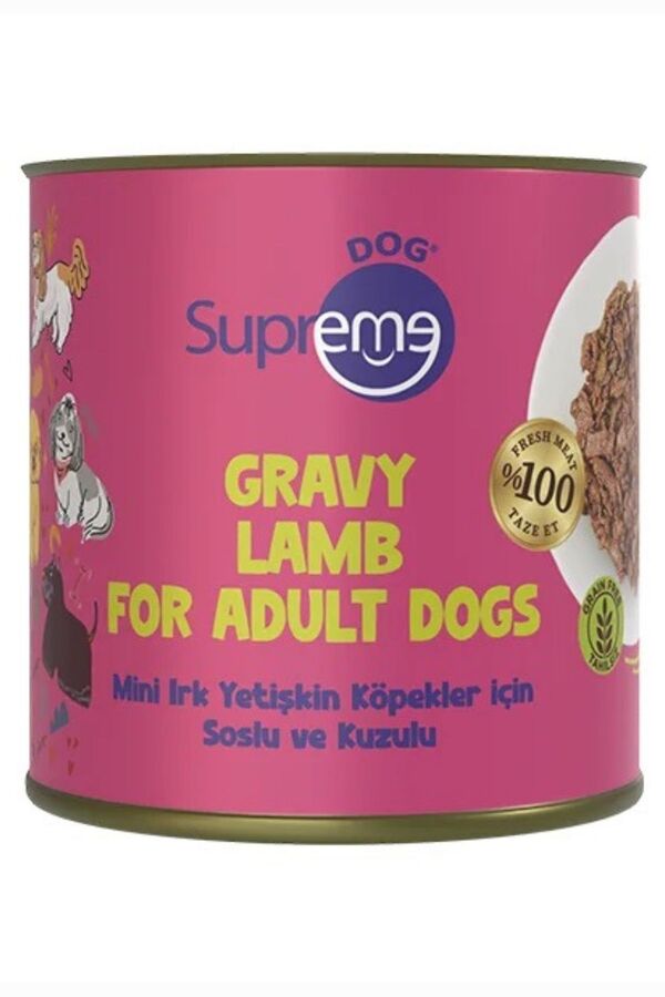 Supreme Dog Soslu ve Kuzulu Küçük Irk Yetişkin Köpek Konservesi 200gr