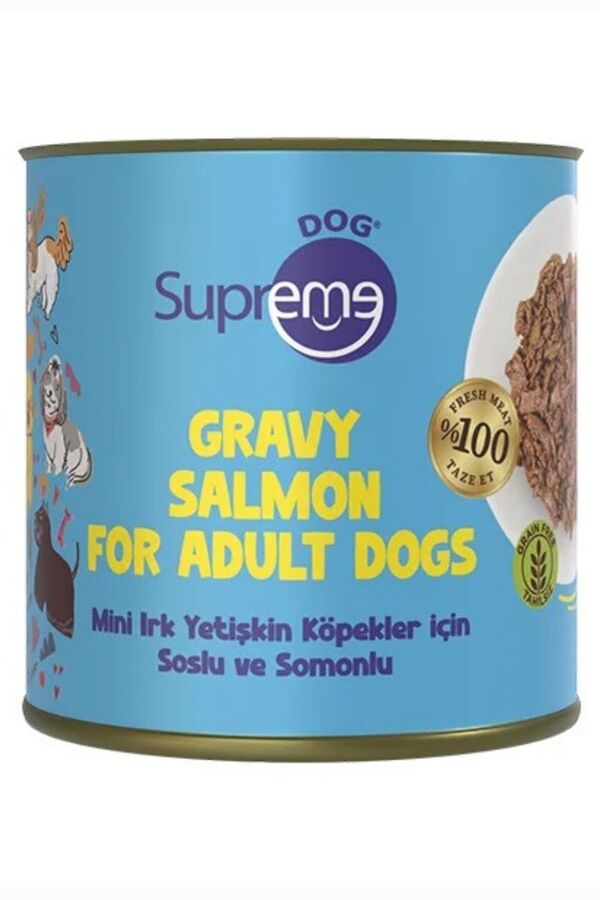 Supreme Dog Soslu ve Somonlu Küçük Irk Yetişkin Köpek Konservesi 200gr