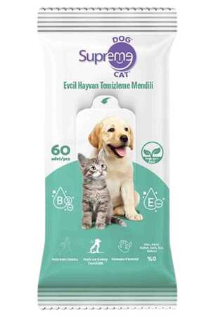 SUPREME - Supreme Yeşil Çaylı Kedi Ve Köpek Temizleme Mendili 60 Adet SUPREME - Supreme Yeşil Çaylı Kedi Ve Köpek Temizleme Mendili 60 Adet