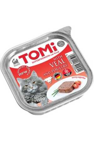 TOMI - Tomi Dana Etli ve Kümes Hayvanlı Alüminyum Kedi Konservesi 100gr