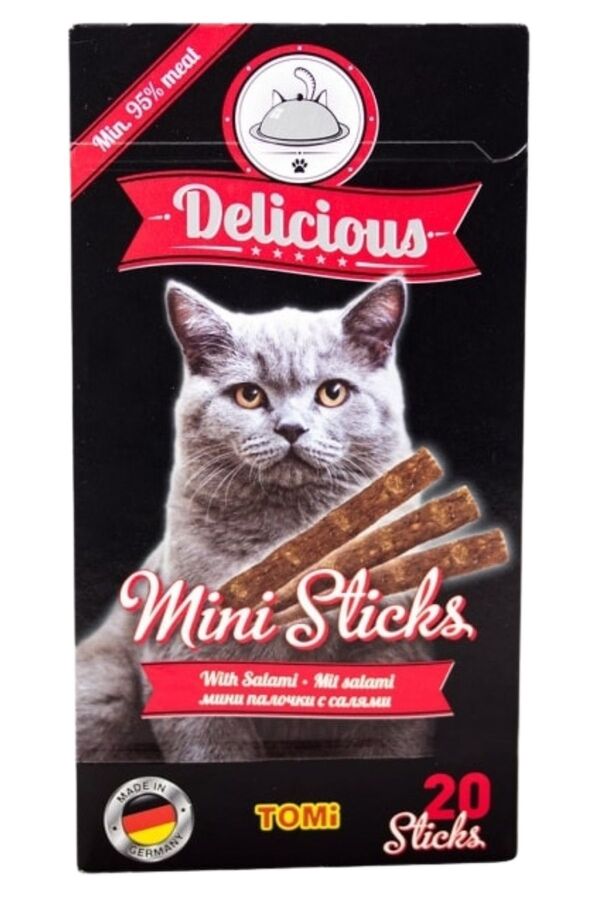Tomi Salamlı Mini Stick Kedi Ödülü 20x2gr 40gr Tomi Salamlı Mini Stick Kedi Ödülü 20x2gr 40gr