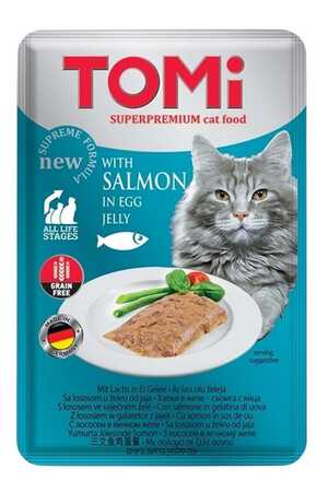 TOMI - Tomi Somonlu ve Yumurtalı Tahılsız Pouch Yetişkin Kedi Konservesi 100gr