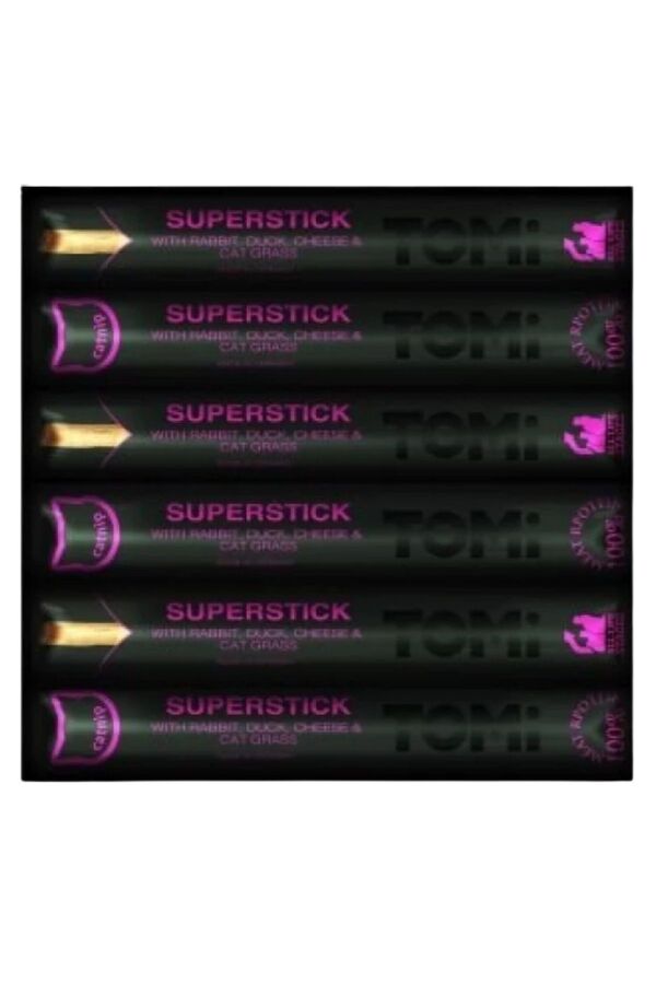 Tomi Tavşan, Ördek ve Peynirli Stick Kedi Ödülü 6lı 6x5gr 30gr Tomi Tavşan, Ördek ve Peynirli Stick Kedi Ödülü 6lı 6x5gr 30gr