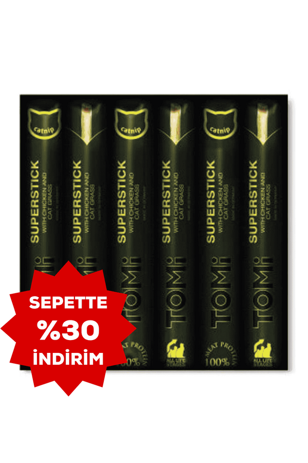 Tomi Tavuk ve Kedi Çimli Stick Kedi Ödülü 6lı 6x5gr 30gr Tomi Tavuk ve Kedi Çimli Stick Kedi Ödülü 6lı 6x5gr 30gr