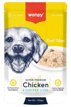 WANPY - Wanpy Pouch Tavuk ve Ciğer Köpek Konservesi 100gr