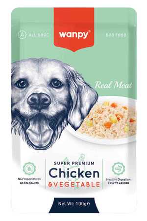 WANPY - Wanpy Pouch Tavuk ve Sebzeli Köpek Konservesi 100gr WANPY - Wanpy Pouch Tavuk ve Sebzeli Köpek Konservesi 100gr