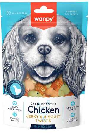 WANPY - Wanpy Bisküvi Üzeri Tavuk Sargılı Köpek Ödülü 100gr WANPY - Wanpy Bisküvi Üzeri Tavuk Sargılı Köpek Ödülü 100gr