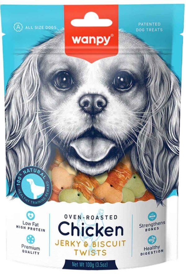 Wanpy Bisküvi Üzeri Tavuk Sargılı Köpek Ödülü 100gr