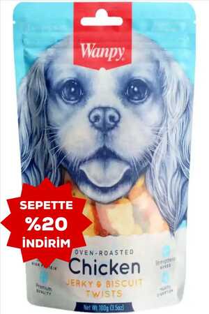 Wanpy Bisküvi Üzeri Tavuk Sargılı Köpek Ödülü 100gr - Thumbnail