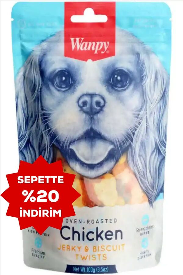 Wanpy Bisküvi Üzeri Tavuk Sargılı Köpek Ödülü 100gr