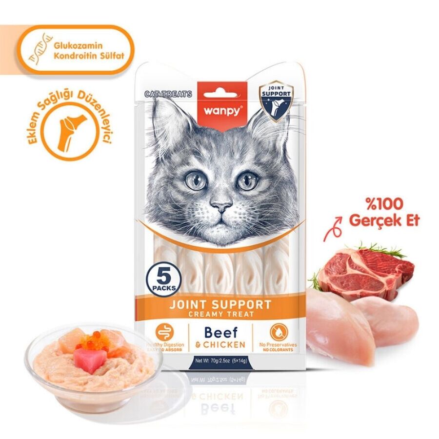Wanpy Bone Support Sığır Eti ve Tavuklu Kedi Ödülü 5x14 Gr Wanpy Bone Support Sığır Eti ve Tavuklu Kedi Ödülü 5x14 Gr
