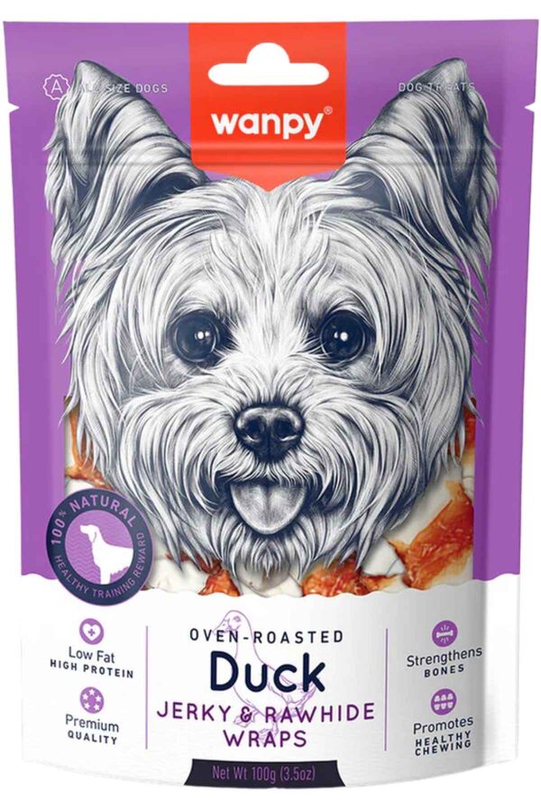 Wanpy Deri Üzerine Ördek Sarılı Köpek Ödülü 100gr