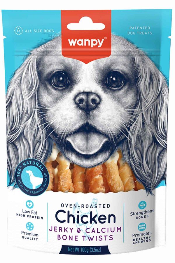 Wanpy Kalsiyumlu Gerçek Tavuk Sargılı Köpek Ödülü 100gr Wanpy Kalsiyumlu Gerçek Tavuk Sargılı Köpek Ödülü 100gr
