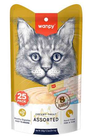 WANPY - Wanpy Karışık 8 Lezzetli Krema Kedi Ödülü 25*14gr