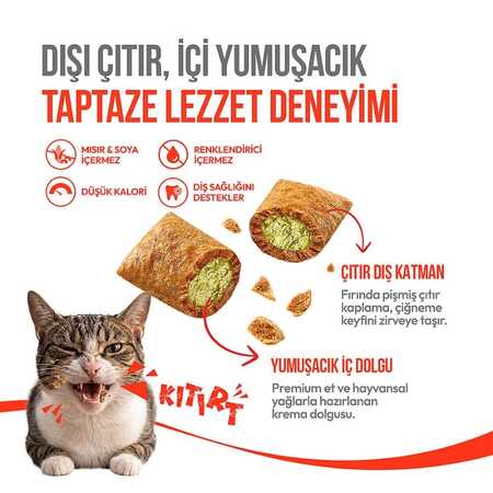 Wanpy Crunch Tavuklu ve Kedi Otlu Kedi Ödül Maması 60gr - Thumbnail (2)