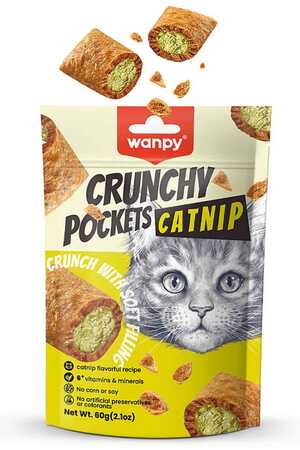 WANPY - Wanpy Crunch Tavuklu ve Kedi Otlu Kedi Ödül Maması 60gr