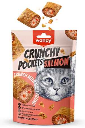 WANPY - Wanpy Crunch Somonlu ve Havyarlı Kedi Ödül Maması 60gr