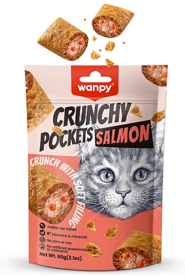 Wanpy Crunch Somonlu ve Havyarlı Kedi Ödül Maması 60gr