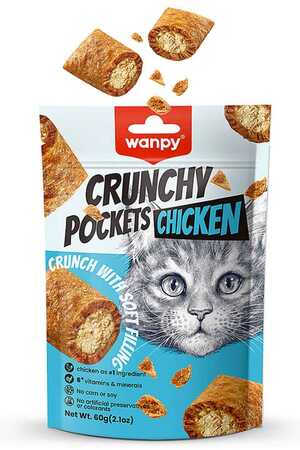 WANPY - Wanpy Crunch Tavuklu Kedi Ödül Maması 60gr