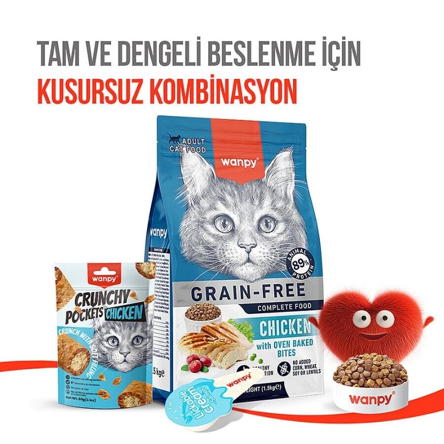 Wanpy Crunch Tavuklu Kedi Ödül Maması 60gr
