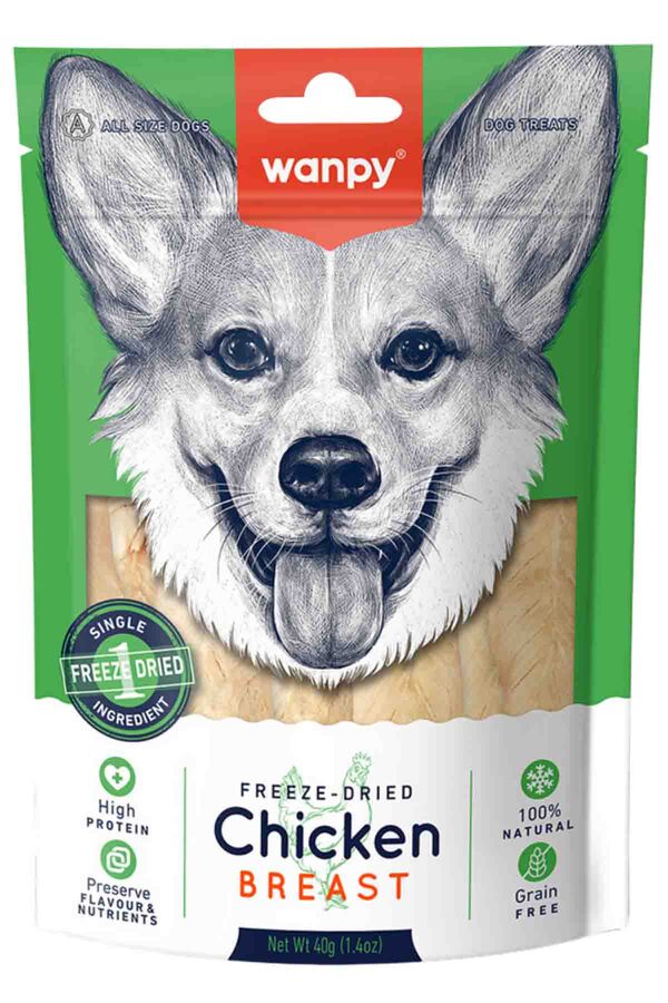 Wanpy Dondurularak Kurutulmuş Tavuk Göğsü Köpek Ödülü 40gr Wanpy Dondurularak Kurutulmuş Tavuk Göğsü Köpek Ödülü 40gr