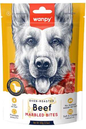 WANPY - Wanpy Marbled Biftek Et Parçalı Köpek Ödül Maması 100gr