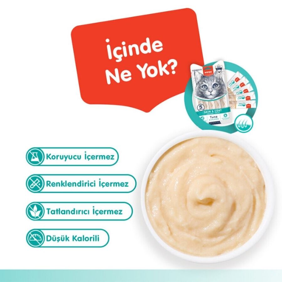 Wanpy Skin&Coat Ton Balığı ve Somonlu Krema Kedi Ödülü 5x14 Gr