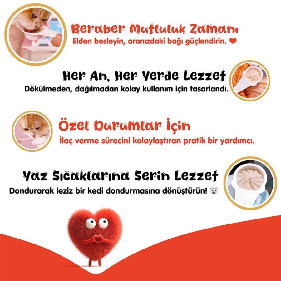 Wanpy Somonlu Kaşıklı Kedi Ödül Kreması 10x16gr