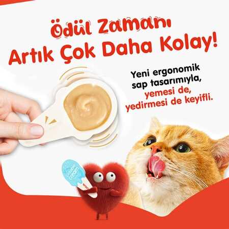 Wanpy Somonlu Kaşıklı Kedi Ödül Kreması 10x16gr - Thumbnail