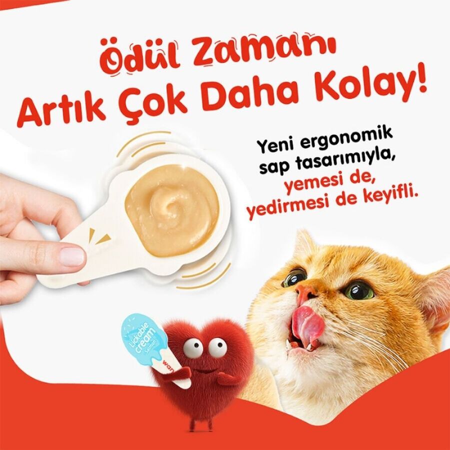 Wanpy Somonlu Kaşıklı Kedi Ödül Kreması 10x16gr