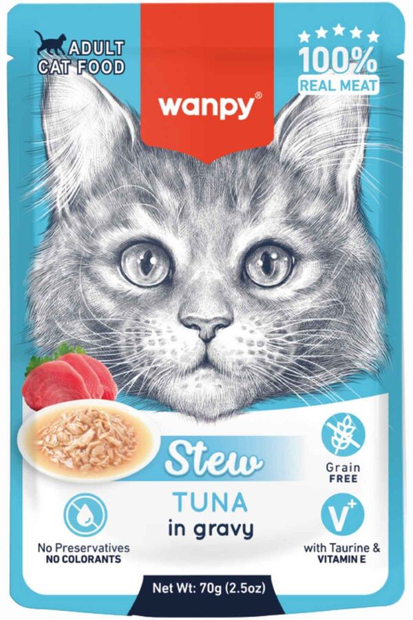 Wanpy Stew Sos İçinde Ton Balıklı Yetişkin Kedi Konservesi 70gr