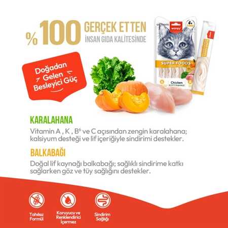 Wanpy Superfood Balkabağı ve Kara Lahanalı Krema Kedi Ödülü 5×14gr - Thumbnail