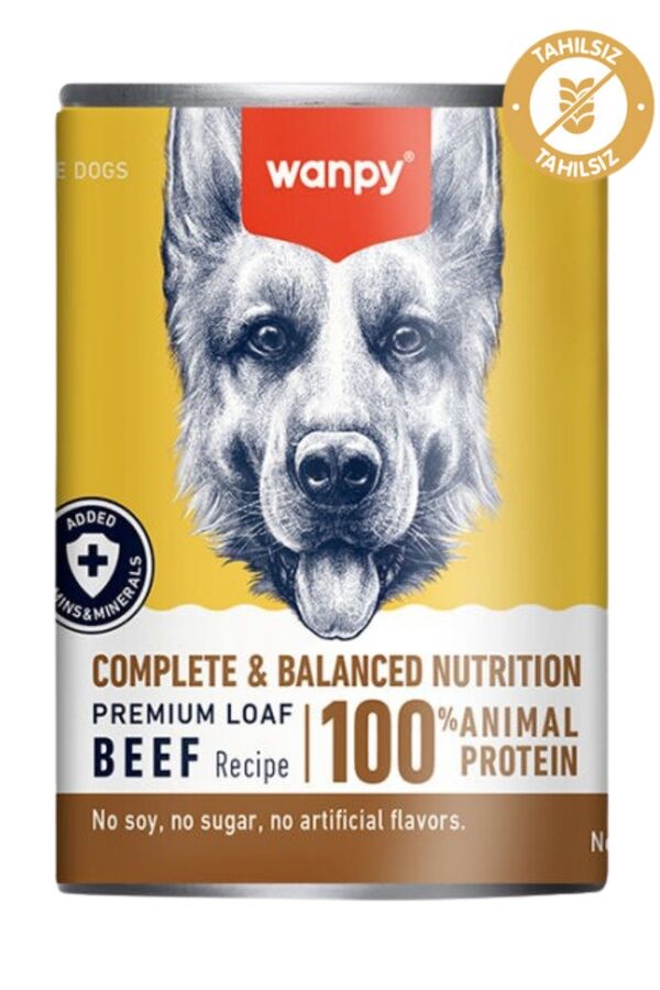 Wanpy Tahılsız Gerçek Etli Biftekli Yetişkin Köpek Konservesi 375gr