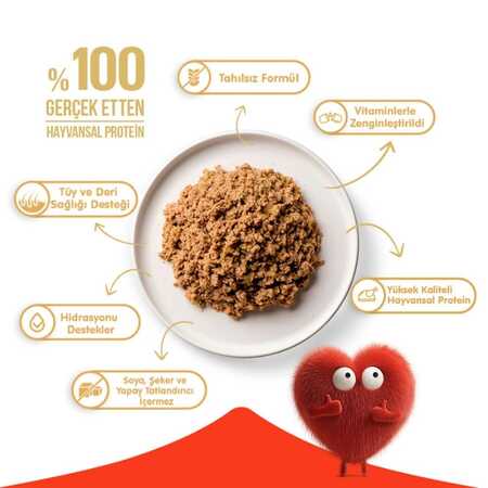 Wanpy Tahılsız %100 Gerçek Et Kuzulu Yetişkin Kedi Konservesi 375gr (1)
