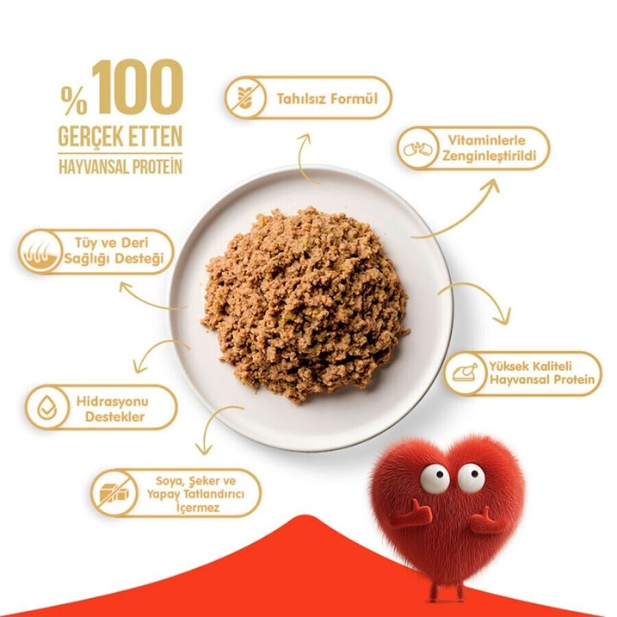 Wanpy Tahılsız %100 Gerçek Et Kuzulu Yetişkin Kedi Konservesi 375gr - 2