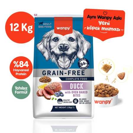 WANPY - Wanpy Tahılsız Ördekli Yetişkin Köpek Maması 12kg