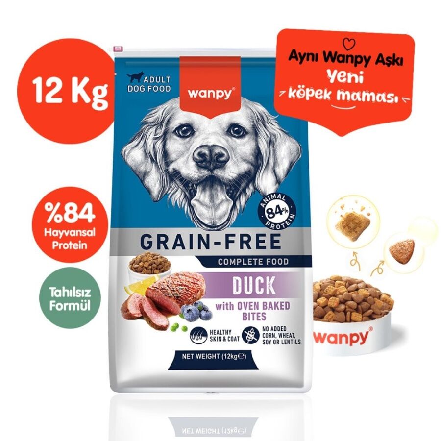 Wanpy Tahılsız Ördekli Yetişkin Köpek Maması 12kg - 1