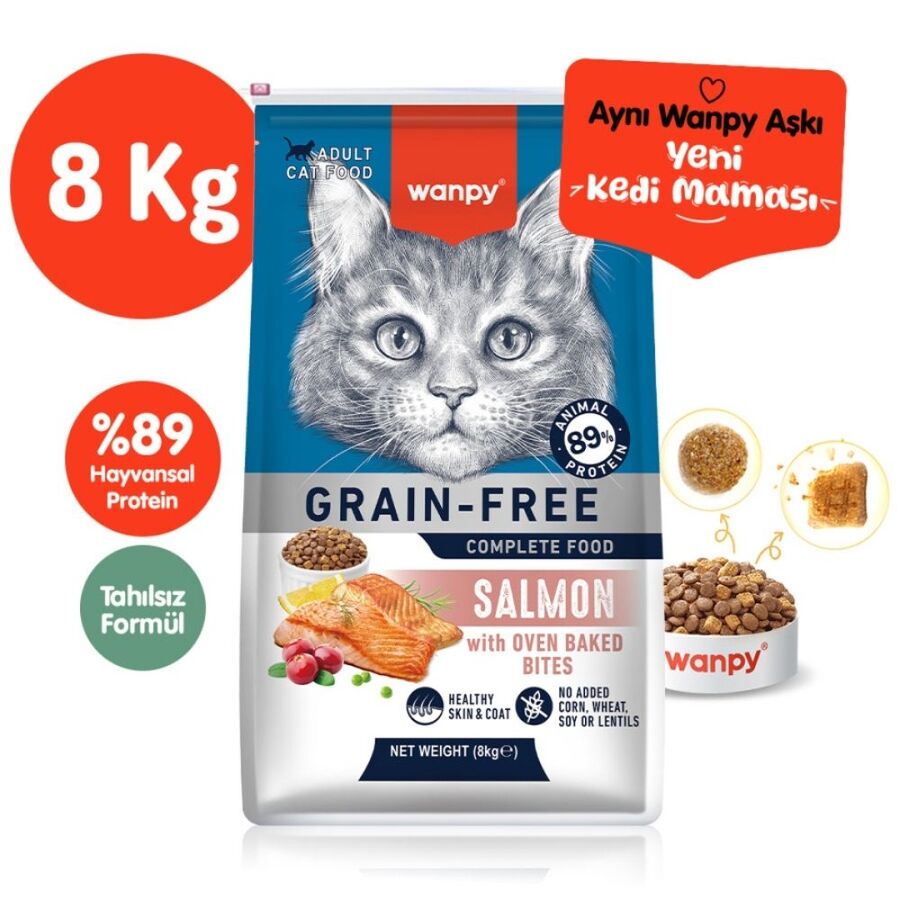 Wanpy Tahılsız Somonlu Yetişkin Kedi Maması 8kg