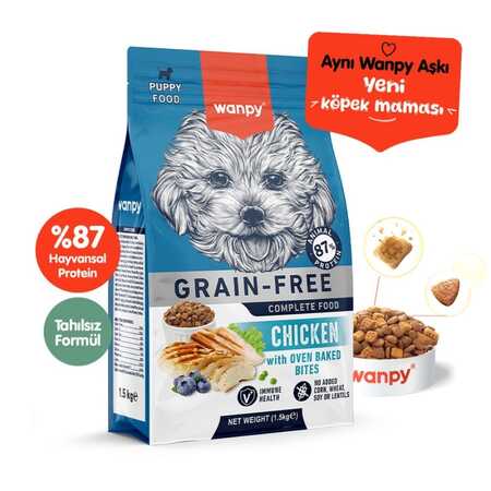 Wanpy Tahılsız Tavuklu Yavru Köpek Maması 1,5 kg - Thumbnail