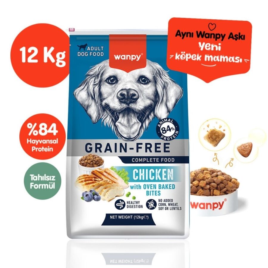 Wanpy Tahılsız Tavuklu Yetişkin Köpek Maması 12kg - 1