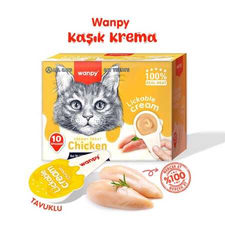 WANPY - Wanpy Tavuklu Kaşıklı Kedi Ödül Kreması 10x16gr