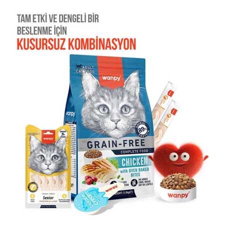 Wanpy Tavuklu ve Ciğerli 7+ Yaş Kedi Krema Ödülü 5×14gr - Thumbnail