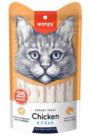 WANPY - Wanpy Tavuklu ve Yengeç Etli Kedi Ödül Maması 25*14gr 