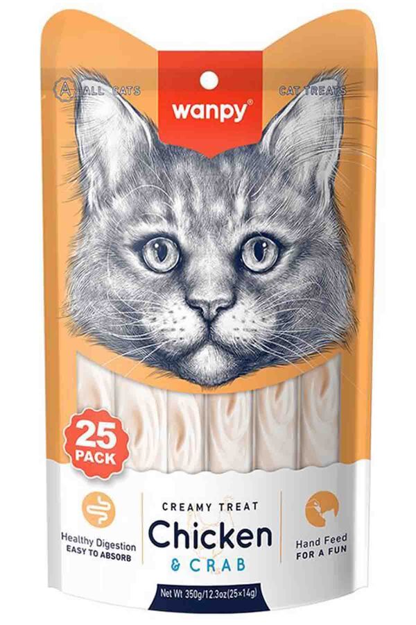 Wanpy Tavuklu ve Yengeç Etli Kedi Ödül Maması 25*14gr