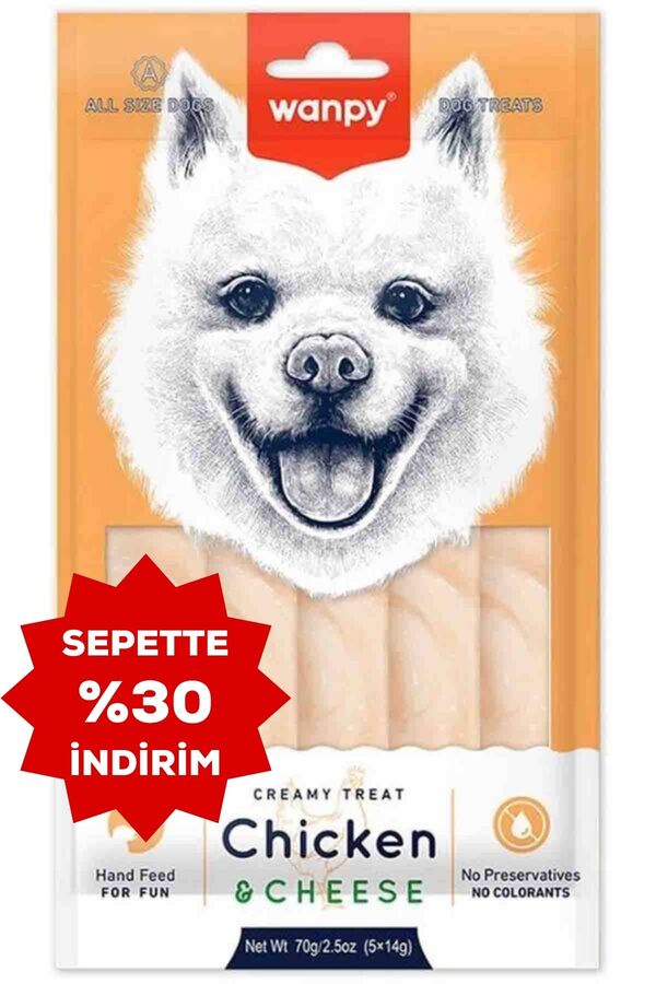 Wanpy Tavuklu ve Peynirli Krema Köpek Ödülü 5x14gr