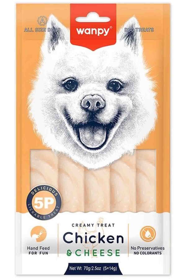 Wanpy Tavuklu ve Peynirli Krema Köpek Ödülü 5x14gr
