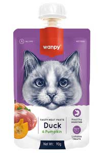 WANPY - Wanpy Ördek ve Bal Kabaklı Taze Ezme Kedi Ödül Maması 90gr